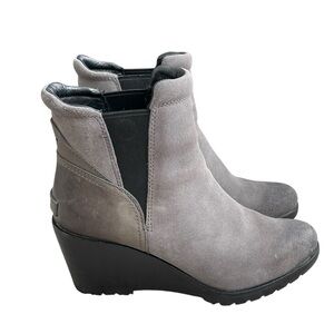 Sorel After Hours Chelsea Boots Women’s Size 10 Suede Leather Gray Wedge Heel